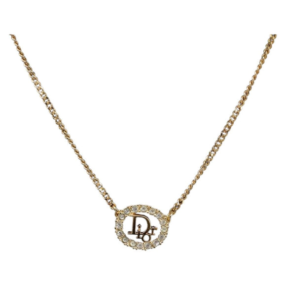 Christian Dior Necklace metal Gold Tone Auth 193448M