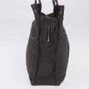 HERMES Her LineMM Hand Bag Canvas Gray Silver Auth 193484-4