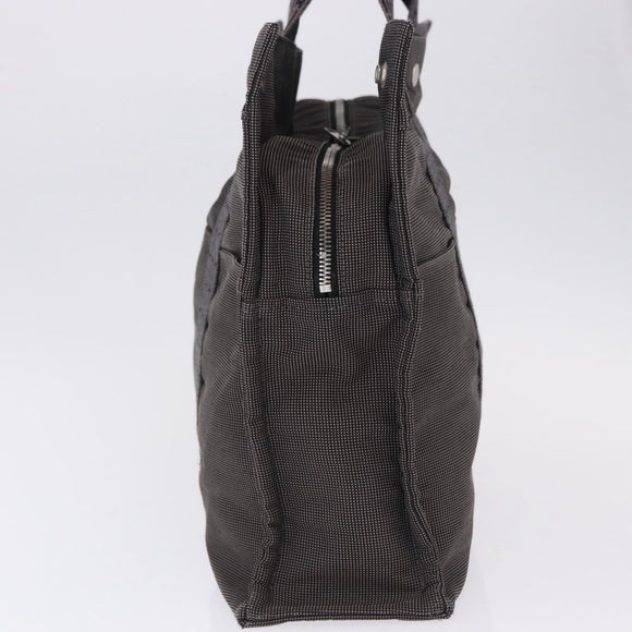 HERMES Her LineMM Hand Bag Canvas Gray Silver Auth 193484