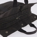 HERMES Her LineMM Hand Bag Canvas Gray Silver Auth 193484-7