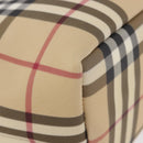 BURBERRY Nova Check Hand Bag PVC Beige Silver Auth 193495V-14