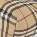 BURBERRY Nova Check Hand Bag PVC Beige Silver Auth 193495V-15