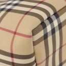 BURBERRY Nova Check Hand Bag PVC Beige Silver Auth 193495V-16