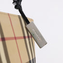 BURBERRY Nova Check Hand Bag PVC Beige Silver Auth 193495V-10