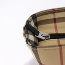 BURBERRY Nova Check Hand Bag PVC Beige Silver Auth 193495V-17