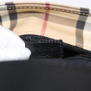 BURBERRY Nova Check Hand Bag PVC Beige Silver Auth 193495V-12