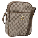 GUCCI GG Plus Supreme Shoulder Bag PVC Beige Gold Auth 193496-1