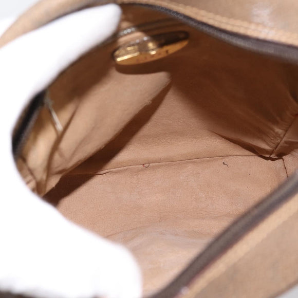 GUCCI GG Plus Supreme Shoulder Bag PVC Beige Gold Auth 193496