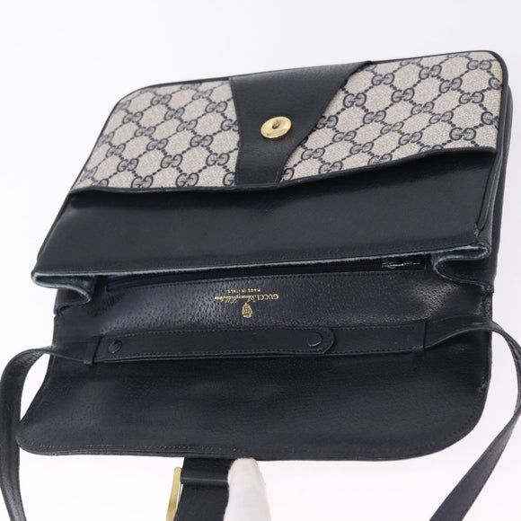GUCCI GG Supreme Shoulder Bag PVC Navy Gold 004 02 025 Auth 193497