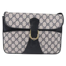 GUCCI GG Supreme Shoulder Bag PVC Navy Gold 004 02 025 Auth 193497-13