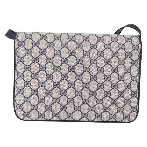 GUCCI GG Supreme Shoulder Bag PVC Navy Gold 004 02 025 Auth 193497