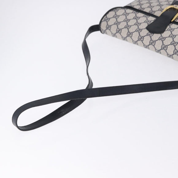 GUCCI GG Supreme Shoulder Bag PVC Navy Gold 004 02 025 Auth 193497