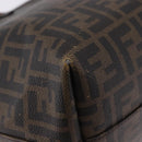 FENDI Zucca Canvas Tote Bag PVC Brown Black Auth 193498-8