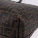 FENDI Zucca Canvas Tote Bag PVC Brown Black Auth 193498-15