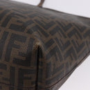FENDI Zucca Canvas Tote Bag PVC Brown Black Auth 193498-17