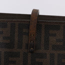FENDI Zucca Canvas Tote Bag PVC Brown Black Auth 193498-9