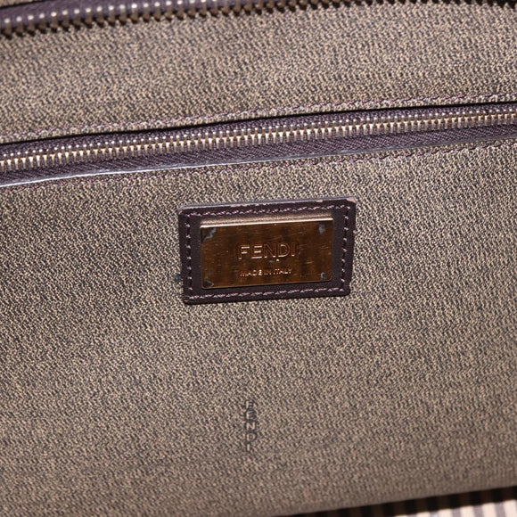 FENDI Zucca Canvas Tote Bag PVC Brown Black Auth 193498