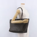 FENDI Zucca Canvas Tote Bag PVC Brown Black Auth 193498-23
