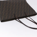 FENDI Zucca Canvas Tote Bag PVC Brown Black Auth 193498-6