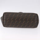 FENDI Zucca Canvas Tote Bag PVC Brown Black Auth 193498-5
