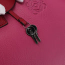 LOEWE Amazona 35 Hand Bag Leather Pink Silver Auth 193499V-10