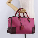 LOEWE Amazona 35 Hand Bag Leather Pink Silver Auth 193499V-24
