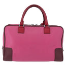 LOEWE Amazona 35 Hand Bag Leather Pink Silver Auth 193499V-2