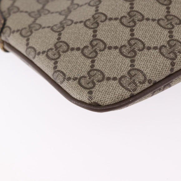 GUCCI GG Supreme Web Sherry Line Bag PVC Beige Gold 904 02 047 Auth 193500