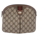 GUCCI GG Supreme Web Sherry Line Bag PVC Beige Gold 904 02 047 Auth 193500-13