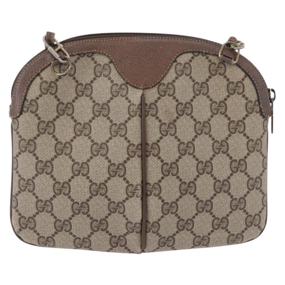 GUCCI GG Supreme Web Sherry Line Bag PVC Beige Gold 904 02 047 Auth 193500