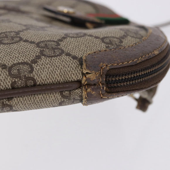 GUCCI GG Supreme Web Sherry Line Bag PVC Beige Gold 904 02 047 Auth 193500