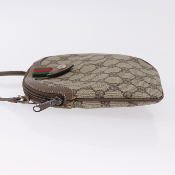 GUCCI GG Supreme Web Sherry Line Bag PVC Beige Gold 904 02 047 Auth 193500
