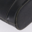 BURBERRY Hand Bag Leather Black Gold Auth 193502-9