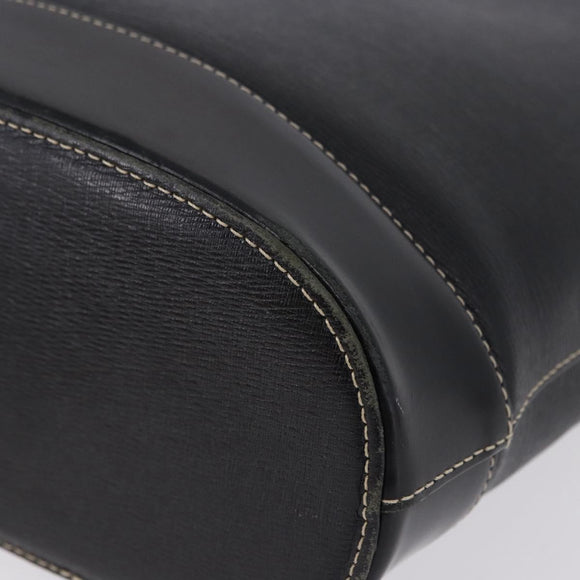 BURBERRY Hand Bag Leather Black Gold Auth 193502