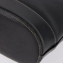 BURBERRY Hand Bag Leather Black Gold Auth 193502-16