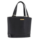 BURBERRY Hand Bag Leather Black Gold Auth 193502-1
