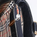 BURBERRY Hand Bag Leather Black Gold Auth 193502-22