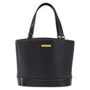BURBERRY Hand Bag Leather Black Gold Auth 193502-13