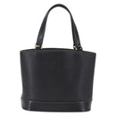 BURBERRY Hand Bag Leather Black Gold Auth 193502-2