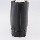 BURBERRY Hand Bag Leather Black Gold Auth 193502-4