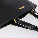 BURBERRY Hand Bag Leather Black Gold Auth 193502-6