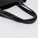 BURBERRY Hand Bag Leather Black Gold Auth 193502-7