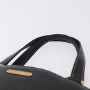 BURBERRY Hand Bag Leather Black Gold Auth 193502-8