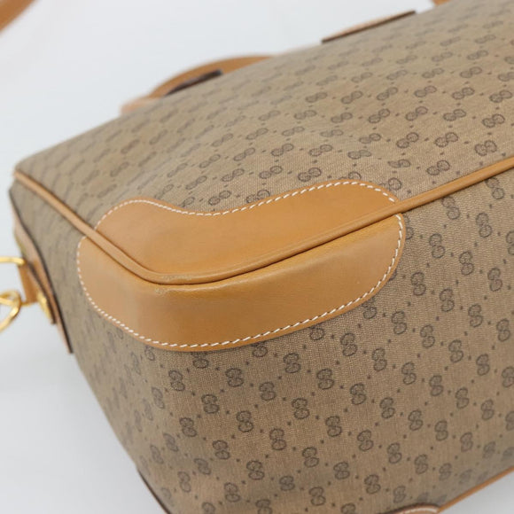 GUCCI Micro GG Supreme Hand Bag PVC 2way Beige Gold 002 122 0033 Auth 193503