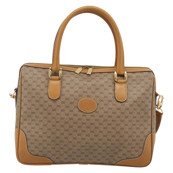 GUCCI Micro GG Supreme Hand Bag PVC 2way Beige Gold 002 122 0033 Auth 193503