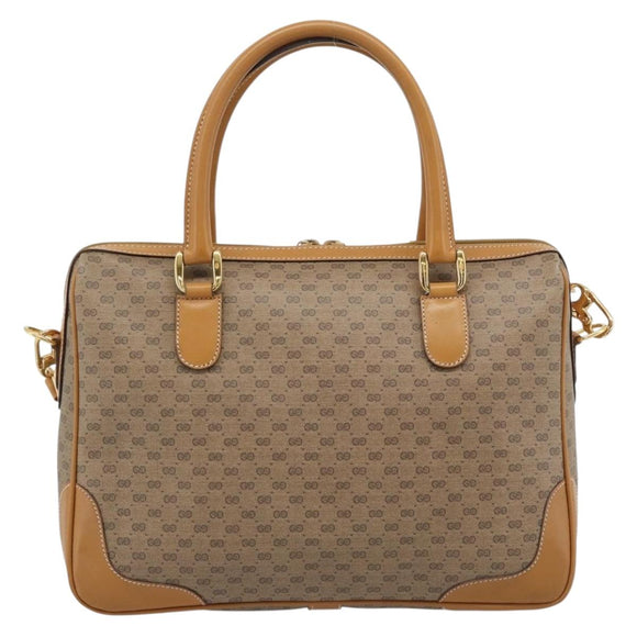 GUCCI Micro GG Supreme Hand Bag PVC 2way Beige Gold 002 122 0033 Auth 193503