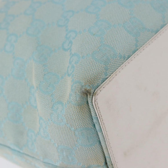 GUCCI GG Canvas Tote Bag Light Blue Gold 002 1098 Auth 193504