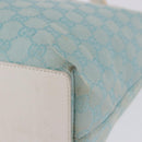 GUCCI GG Canvas Tote Bag Light Blue Gold 002 1098 Auth 193504-16