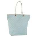 GUCCI GG Canvas Tote Bag Light Blue Gold 002 1098 Auth 193504-1