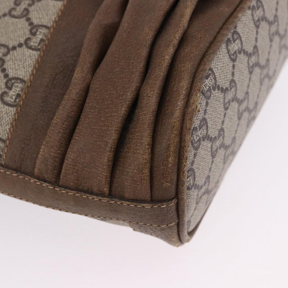 GUCCI GG Supreme Shoulder Bag PVC Beige Gold Auth 193506
